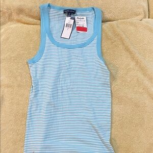 Ralph Lauren Light Blue and White Striped Tank